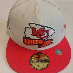 59Fifty New Era Size 7 1/4 Kansas City Chiefs Fitted Hat On Field Cap YOUTH